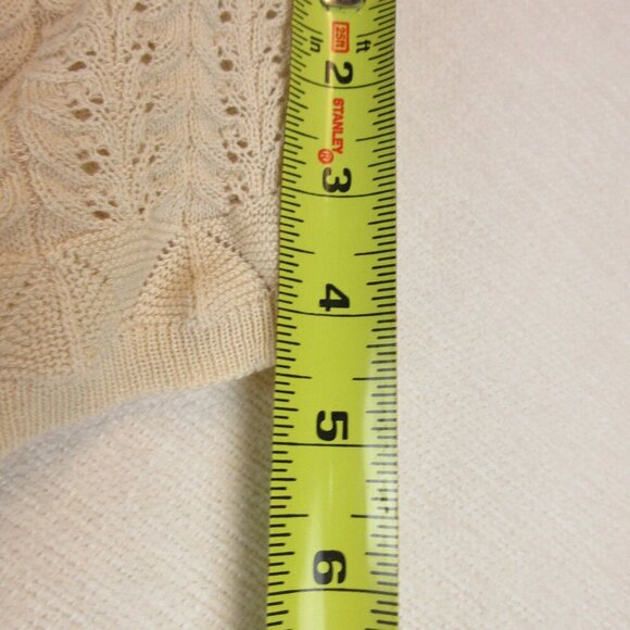 Guess Women's Lace Knit Peasant Top Size M Cream Crochet - Picture 13 of 14